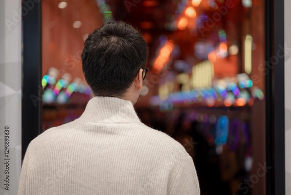 Fototapeta パチンコ店に入る男性