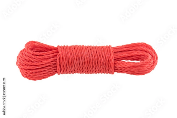 Fototapeta Red rope isolated on white background