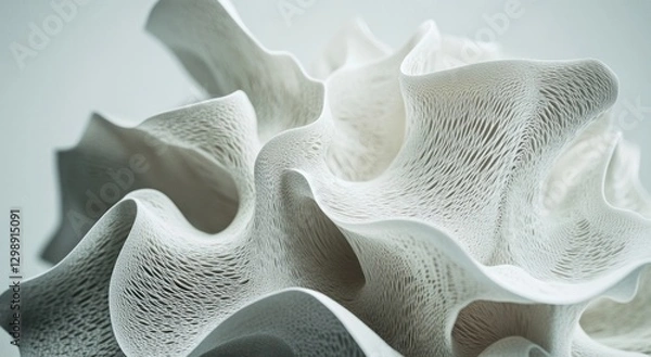 Fototapeta Abstract 3D sculpted white form