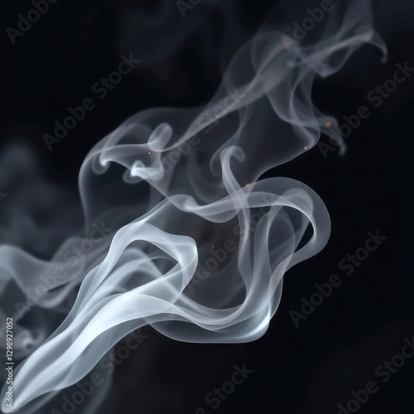 Obraz smoke on transparent  background, abstract smoke background, smoke , abstract colorful smoke