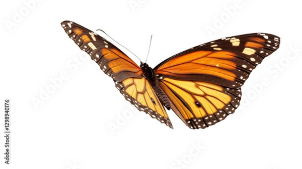 Fototapeta Monarch butterfly flying with transparent background