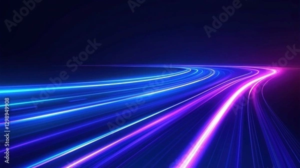 Fototapeta Colorful light trails on a dark background, creating a dynamic and vibrant effect.