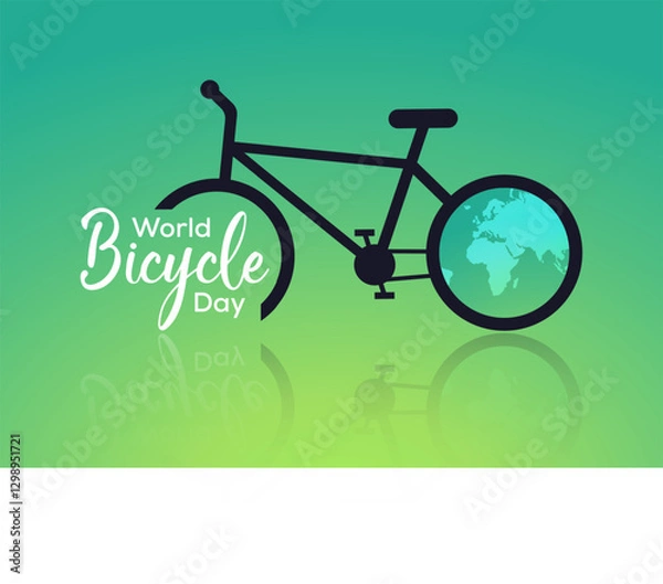 Obraz world bicycle day illustration vector on 3rd june