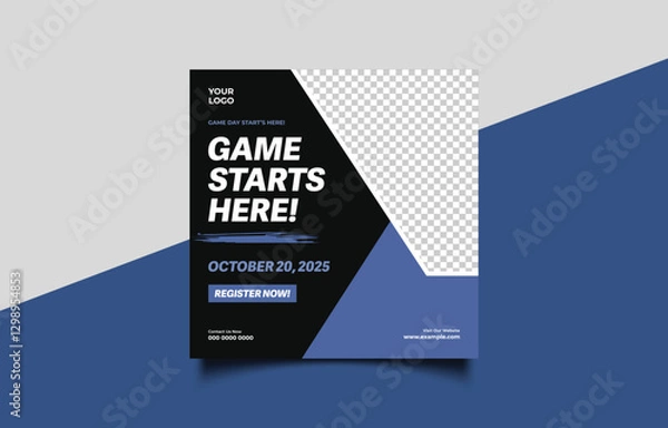 Fototapeta Game Day Event Announcement Flyer Template