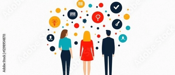 Fototapeta Soft Skills Infographics concept. Circular Infographic Showcasing Soft Skills for Professional Development and Career Growth