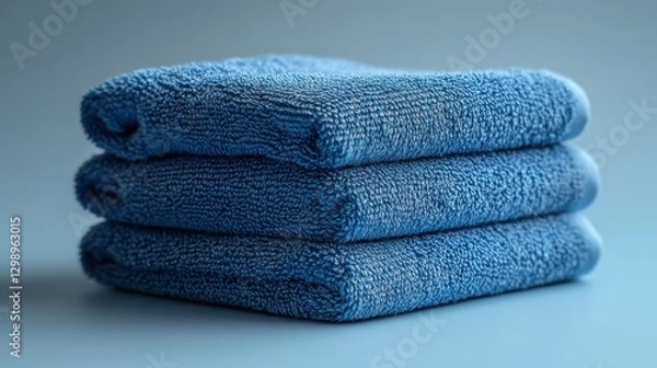 Obraz blue microfiber cloth for cleaning isolated,studio background