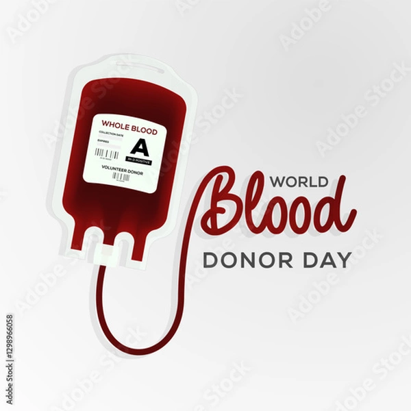 Obraz world blood donor day with blood bag vector