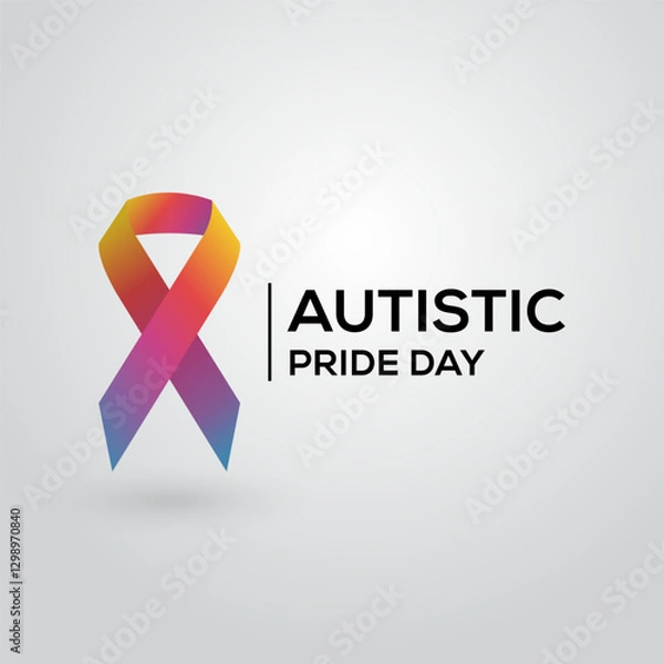 Obraz autistic pride day with ribbon colorful