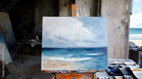 Fototapeta Three dark amber droppers are displayed on a wooden table, surrounded by greenery, ideal for wellness, aromatherapy, or skincare product promotions, The soft lighting enhances a serene atmosphere,