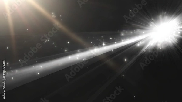 Fototapeta Stock png illustrationSunlight lens flare effect with transparent background