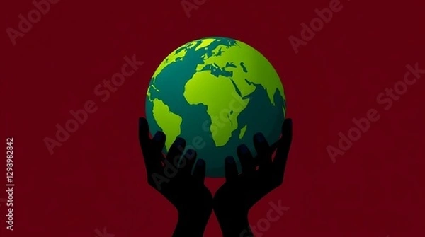 Fototapeta Holding our beautiful Earth in our hands reminds us of our responsibility to nurture it! 🌎✨ Let's unite for a brighter, greener future! 