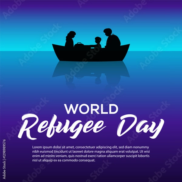 Obraz world refugee day banner