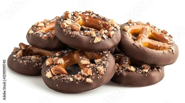 Obraz chocolate donut isolated on white