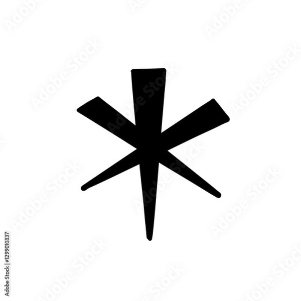 Fototapeta Magic Bold asterisk symbol in hand drawn style. Vector illustration isolated on white background. For typography, font, shop, logo, alphabet, sales, signboard, education, branding, presentation