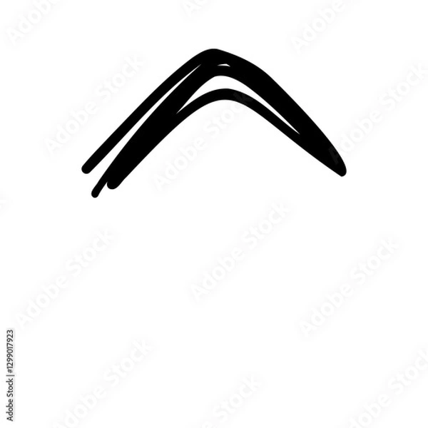 Fototapeta Handwritten caret symbol in hand drawn style. Vector illustration isolated on white background. For typography, font, shop, logo, alphabet, sales, signboard, education, branding, presentation.