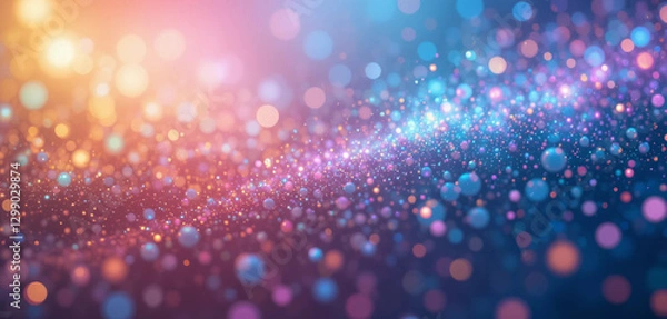 Fototapeta Blue and Pink Particle Wave Abstract Background Ideal for Artistic Projects and Creative Visuals