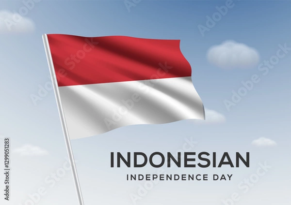 Obraz Indonesian Independence Day with blue sky vector