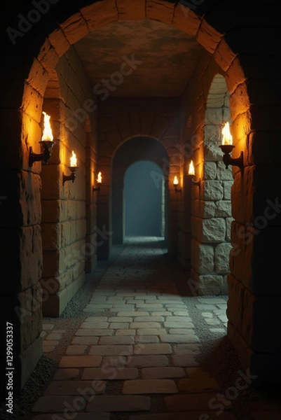 Fototapeta Corridor in the dungeon