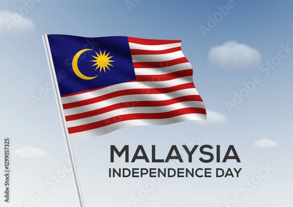 Obraz Malaysia Independence Day with blue sky vector