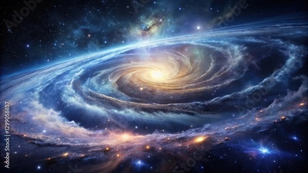 Fototapeta Cosmic Spiral Galaxy A Celestial Tapestry of Stars, Nebulae, and Galactic Dust