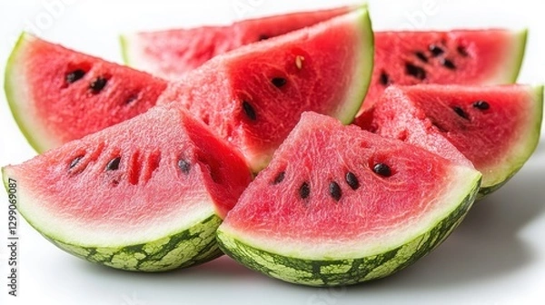 Fototapeta sliced of watermelon isolated,studio background