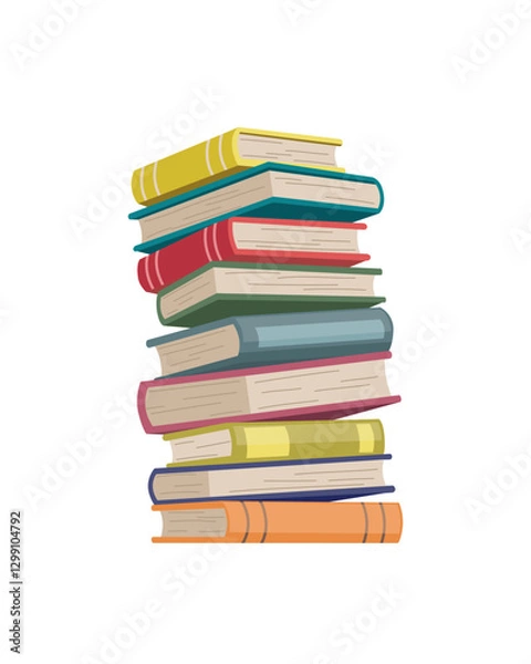 Fototapeta Stack of books. Vector color illustration.