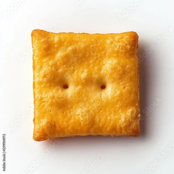 Obraz Single cheez it on white background with shadow