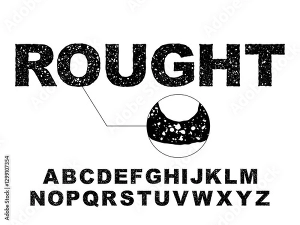 Fototapeta Rough vintage sans-serif font template with a bold, distressed look. Perfect for retro branding, posters, apparel, and more. Fully scalable vector format for high-quality design projects.