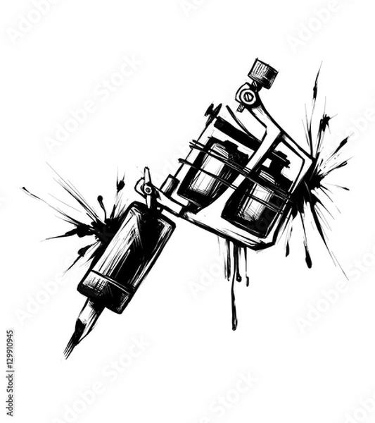 Obraz Tattoo machine with spray ink