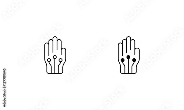 Fototapeta Control icons set line and glyph vector icon