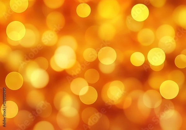 Fototapeta Vibrant Glowing Light Bokeh Background in Warm Yellow and Orange Tones for Abstract Textures and Creative Design Projects