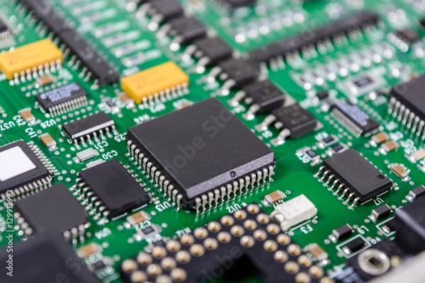 Obraz circuit board with electronic components background