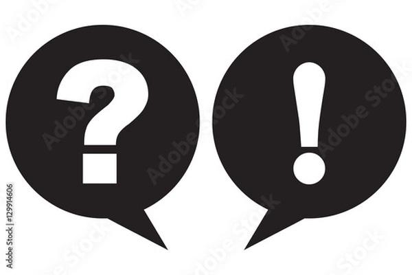 Obraz Question mark and exclamation point icon black