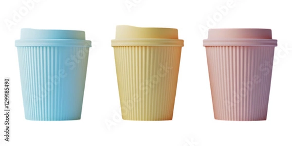 Fototapeta coffee cups against a transparent background for branding and packaging design projects