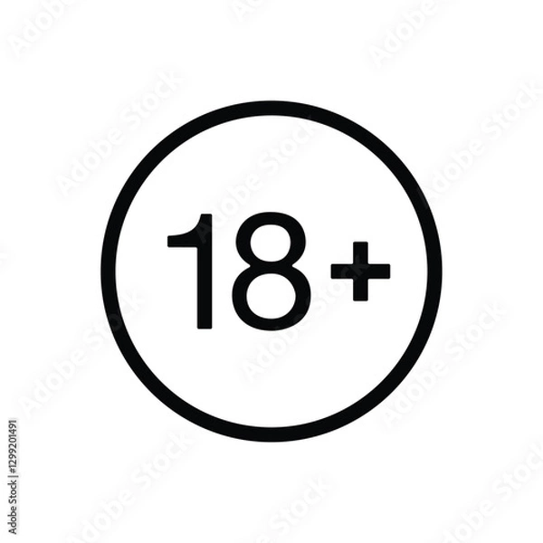 Obraz plus-18 icon. Simple vector sign.