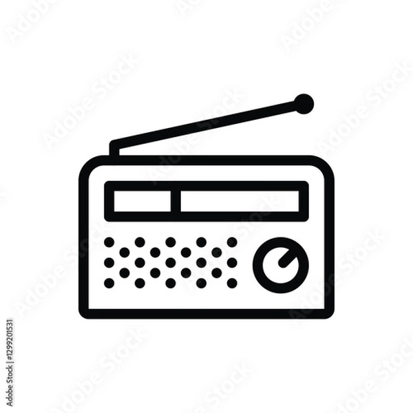 Fototapeta Radio icon. Simple vector sign.