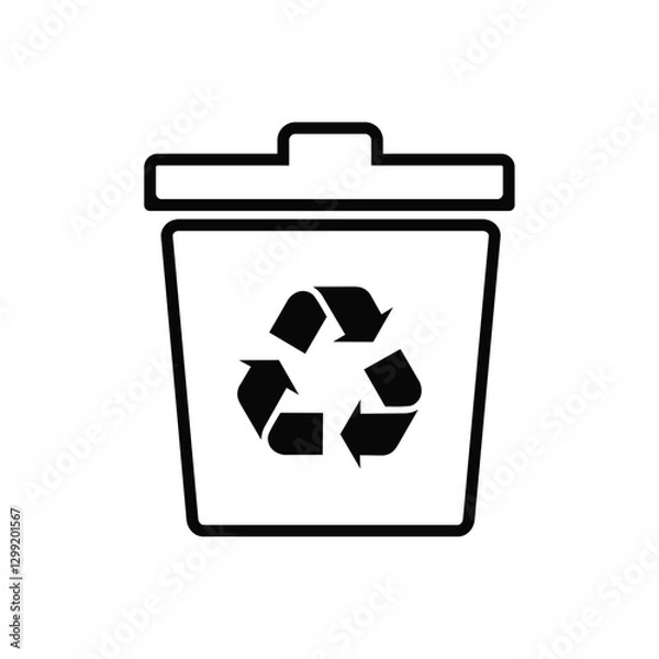 Fototapeta Recycle icon. Simple vector sign.