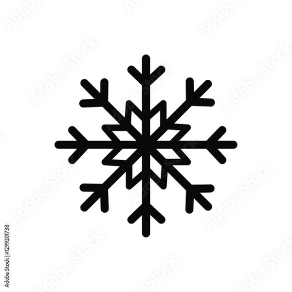 Fototapeta Snowflake icon. Simple vector sign.