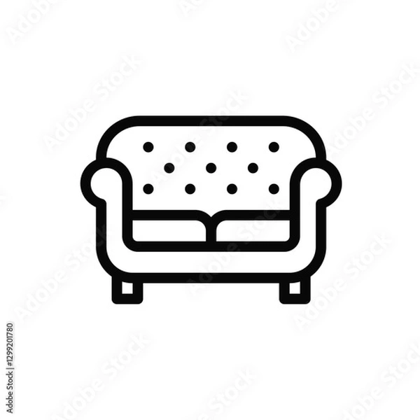 Fototapeta Sofa icon. Simple vector sign.