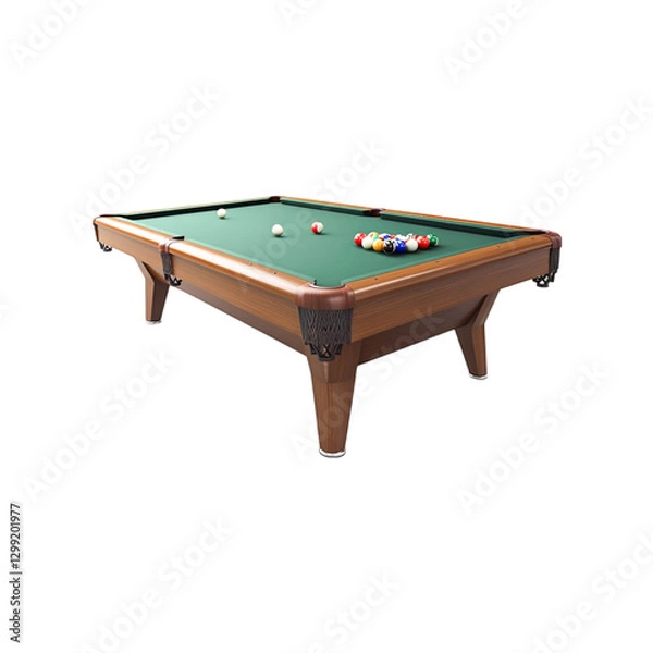 Fototapeta A Classic Pool Table Game Ready to Play Exciting Billiards Fun