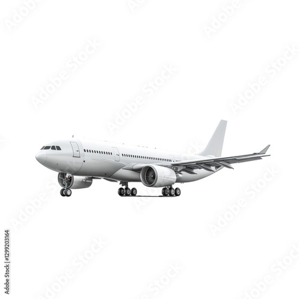 Obraz Logistic Airplane side view isolate on white or transparency background