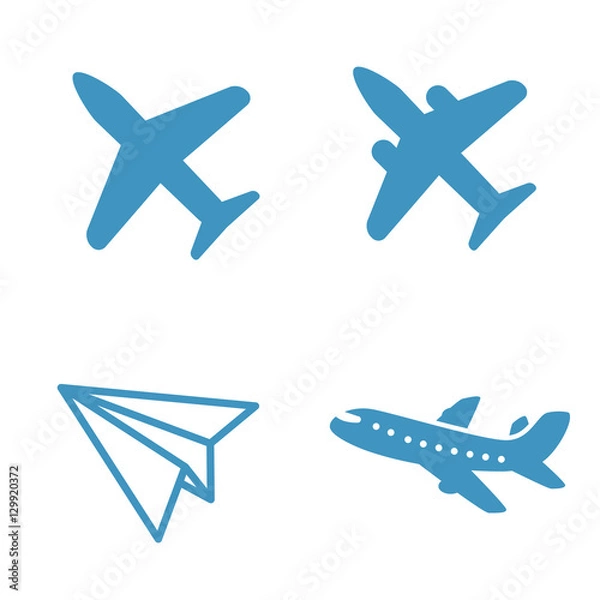 Fototapeta Airplane Icon or logo , sky and blue color vector illustration