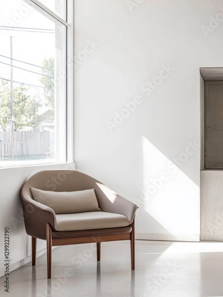 Obraz Modern armchair in a bright minimalistic interior with natural light