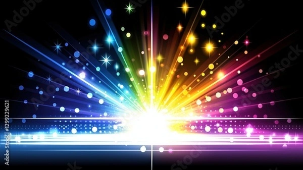 Fototapeta divine light radiating with radiant beams and iridescent colors