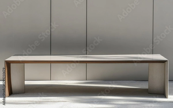 Fototapeta Modern minimalist table design showcasing sleek lines and elegant materials in a contemporary space