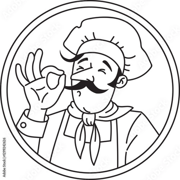 Obraz Funny pizza chef shows you how delicious pizza is.