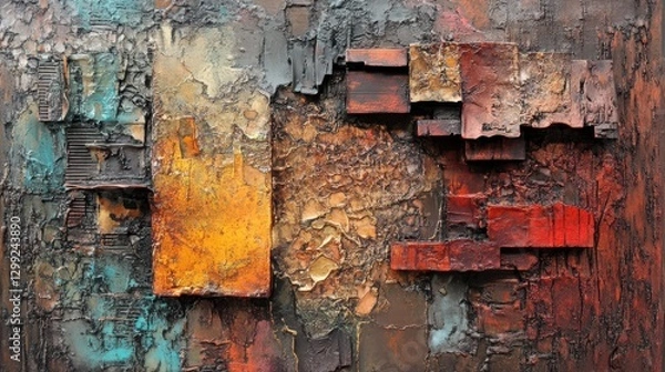 Fototapeta Abstract Textured Wall Art Featuring Earthy Tones