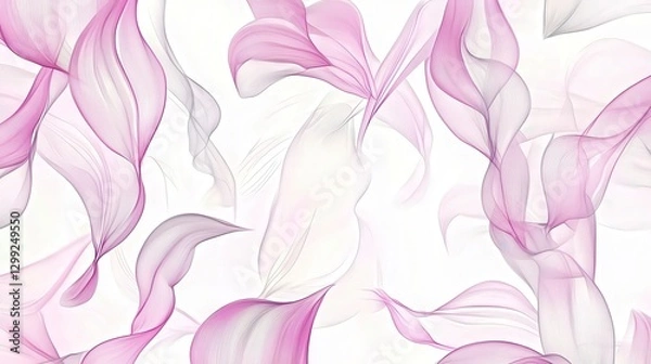 Fototapeta Stunning Abstract Line Art Design: Delicate Floral Pattern
