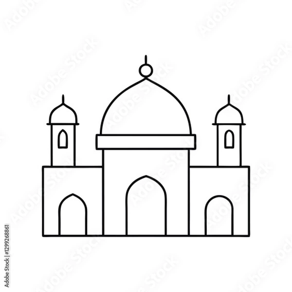 Fototapeta A mosque jeneric vector icon line art
