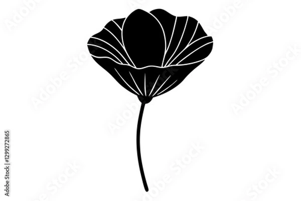 Obraz Minimalist California Poppy Vector Art – Botanical Elegance